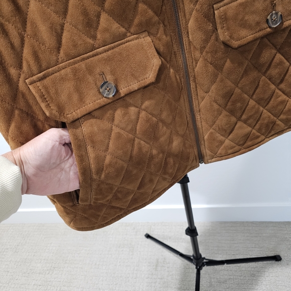 NWT Roundtree & Yorke Men's Quilted Vest - Tan -  Size 2XB - Picture 3 of 9